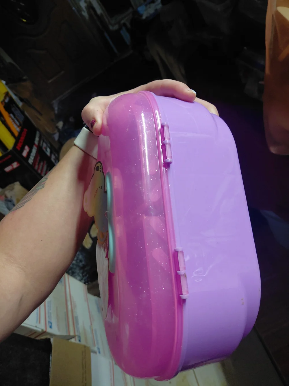 Kids Makeup Case Toy - Pink Glitter Carrying Case